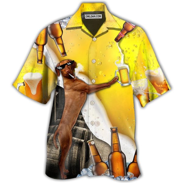 Beer Dachshund With Beer - Hawaiian shirt Jezsport.com