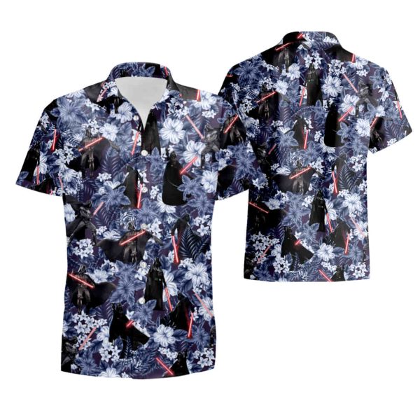 Darth Vader with Lightsaber Star Wars Floral Hawaiian Shirt summer shirt Jezsport.com