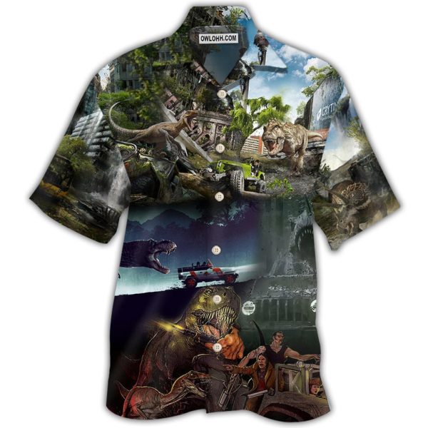 Jurassic Park Dinosaur Jeep Strong Style - Hawaiian Shirt Jezsport.com