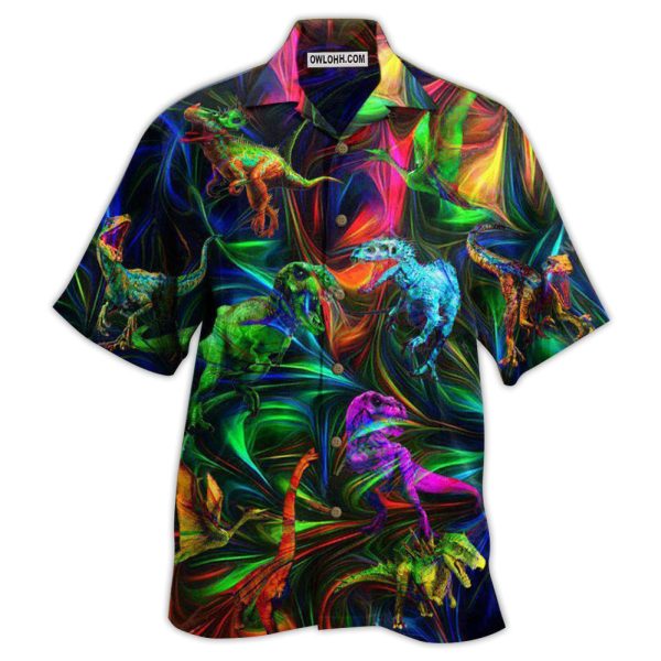 Jurassic Park Dinosaur Amazing Love Neon Style - Hawaiian Shirt Jezsport.com