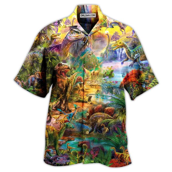 Jurassic Park Dinosaur Colorful World Of Jurassic Park Dinosaur - Hawaiian Shirt Jezsport.com