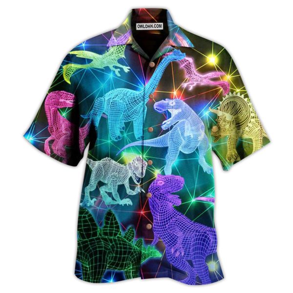 Jurassic Park Dinosaur Fullcolor Neon Cool - Hawaiian Shirt Jezsport.com