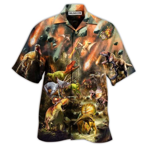 Jurassic Park Dinosaur Perish Life With Fire - Hawaiian Shirt Jezsport.com