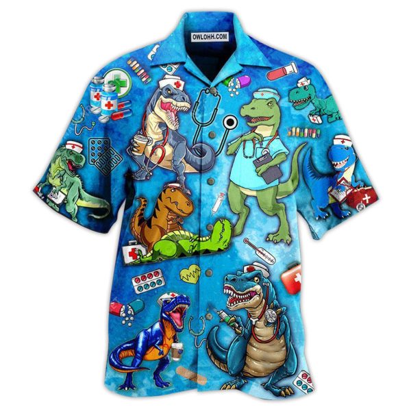 Dinosaur Sorry The Nice Nurse Is On Vacation - Hawaiian Shirt Jezsport.com