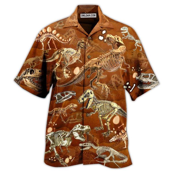 Jurassic Park Dinosaur T-Rex Skull Vintage - Hawaiian Shirt Jezsport.com