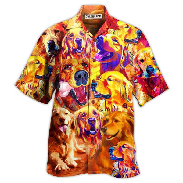 Golden Retriever Dad Ever - Hawaiian Shirt Jezsport.com