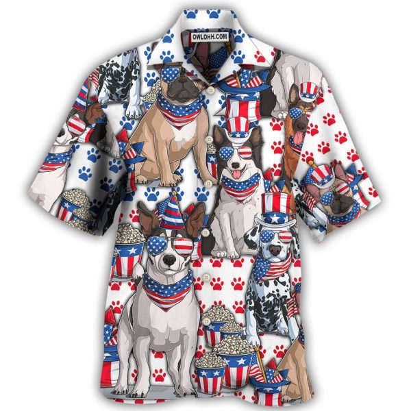 Dog Independence Day Dogs - Hawaiian Shirt Jezsport.com