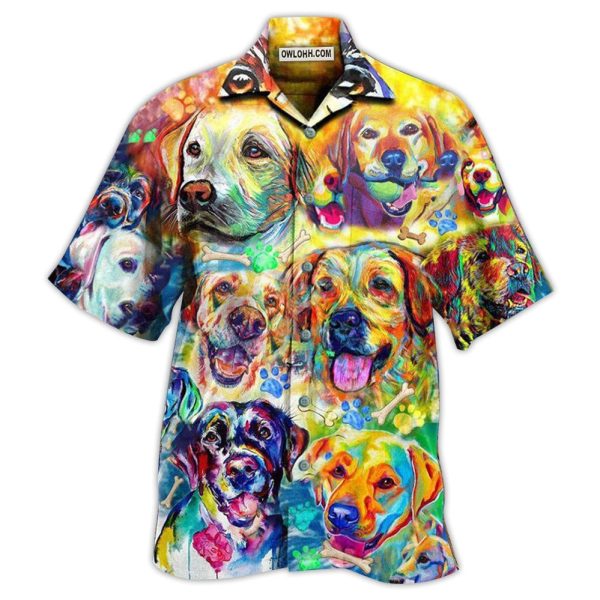 Labrador Retriever Love Is Wet Noses Slobbery Kisses Wagging Tails Colorful - Hawaiian Shirt Jezsport.com