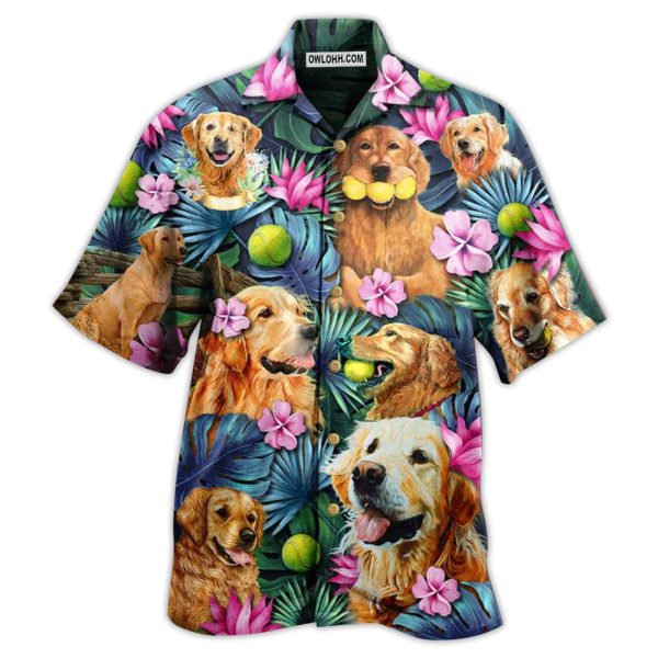 Golden Retriever Dog Lovely Hug A Golden - Hawaiian Shirt Jezsport.com