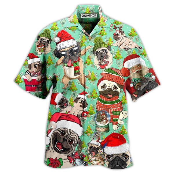 Pug Dog Merry Pugmas - Hawaiian Shirt Jezsport.com