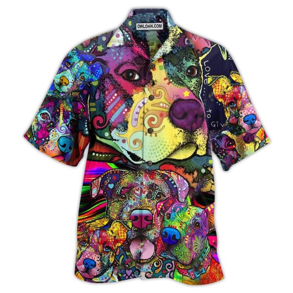 Pitbull Parents Colorful Painting - Hawaiian Shirt Jezsport.com