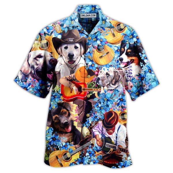 Guitar Dog That's What I Do I Pet Dogs I Play Guitars - Hawaiian Shirt Jezsport.com