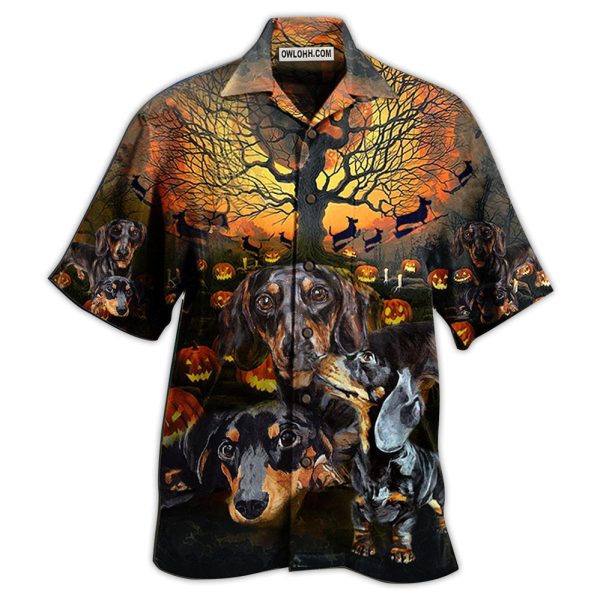 Dachshund Halloween Night Pumpkin - Hawaiian Shirt Jezsport.com