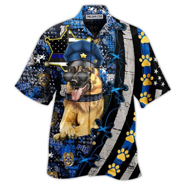 German Shepherd Dogs Back The Blue - Hawaiian Shirt Jezsport.com