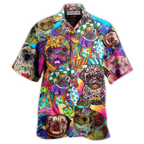 Pug Dogs Colorful Cute - Hawaiian Shirt Jezsport.com