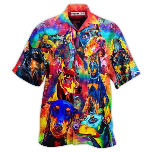 Doberman Dogs Colorful - Hawaiian Shirt Jezsport.com