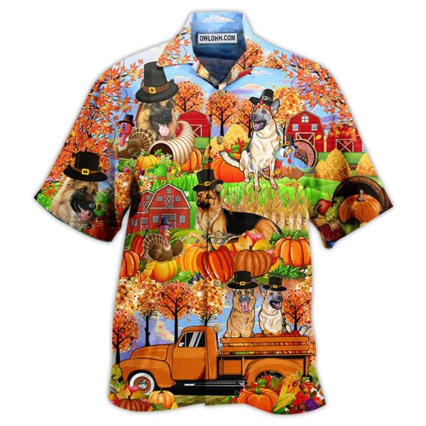 German Shepherd Dogs Love Autumn - Hawaiian Shirt Jezsport.com