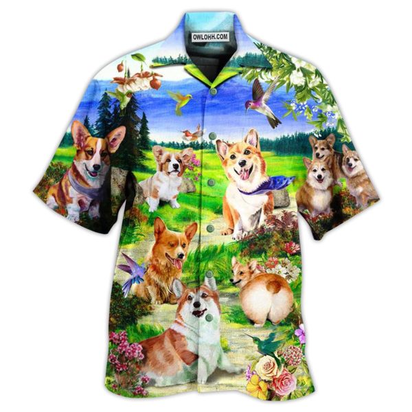 Corgi Dogs Love Blue Sky - Hawaiian Shirt Jezsport.com