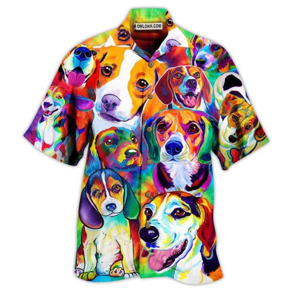 Beagle Dogs Painting Beautiful - Hawaiian Shirt Jezsport.com