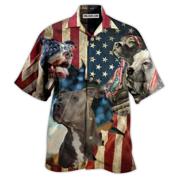 Pitbull Dogs Protected By American - Hawaiian Shirt Jezsport.com