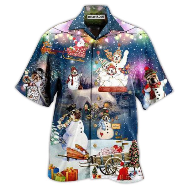 Dogs Snowdog Merry Christmas Night Funny - Hawaiian Shirt Jezsport.com