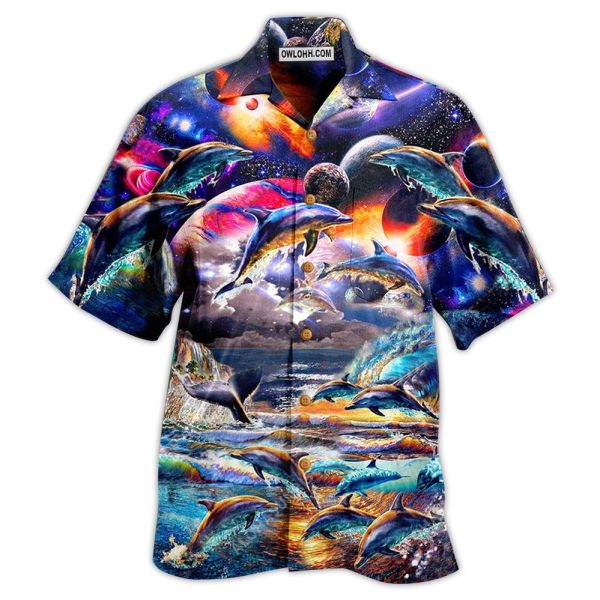 Dolphin Into The Mysterious Galaxy - Hawaiian Shirt Jezsport.com