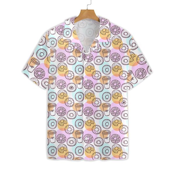 Donut And Coffee Seamless Pattern Hawaiian Shirt Jezsport.com