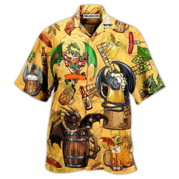 Beer Dragon Drunkgon Loves Beer - Hawaiian Shirt Jezsport.com