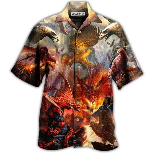 Dragon Fight With The Eagle - Hawaiian Shirt Jezsport.com