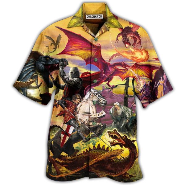 Dragon Fighting The Knights - Hawaiian Shirt Jezsport.com