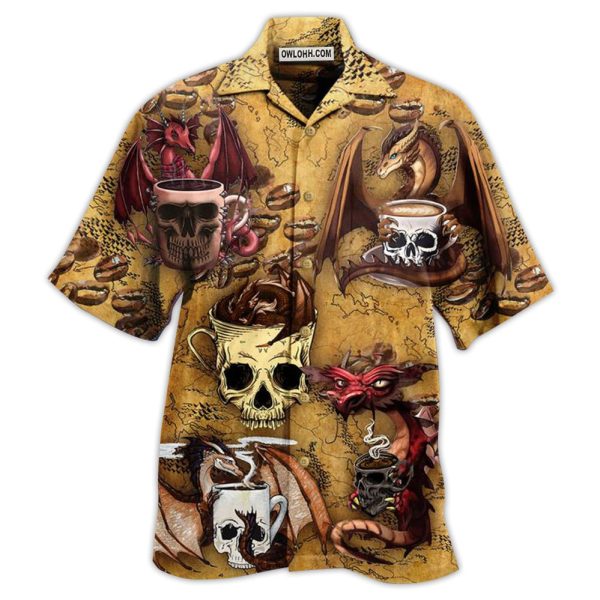 Dragon Love Coffee And Skull - Hawaiian Shirt Jezsport.com