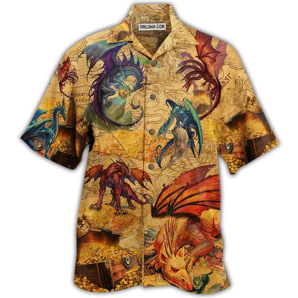 Dragon Love Gold Amazing - Hawaiian Shirt Jezsport.com