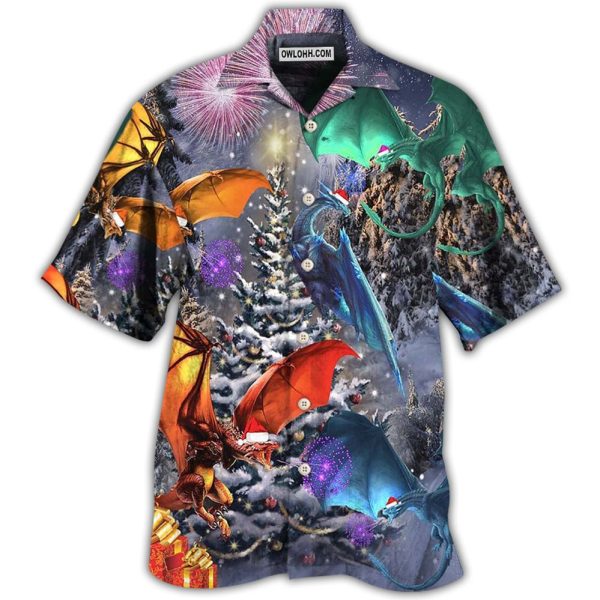 Dragon Merry Xmas Love Life Love Winter - Hawaiian Shirt Jezsport.com