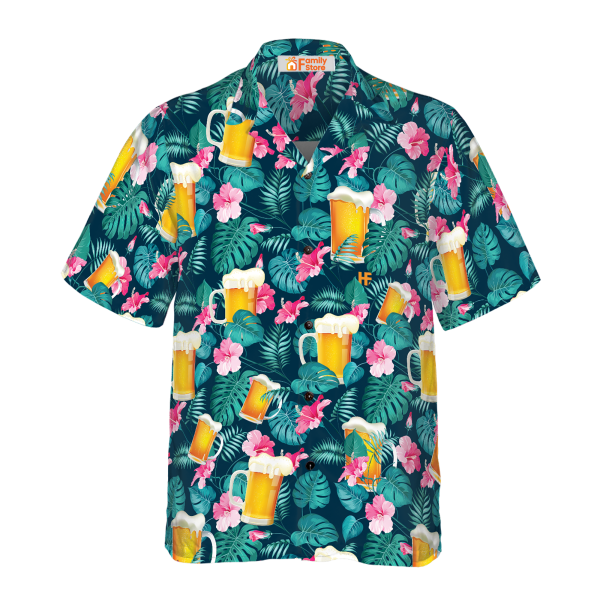 Drink Beer Alcohol Tropical Hawaiian Shirt Jezsport.com