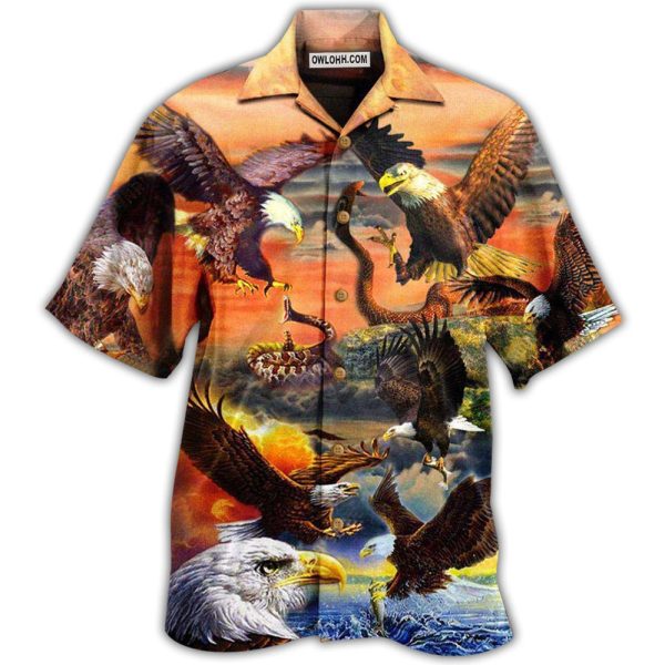 Eagle By Blood A Hunter By Heart A King Of Sunset Sky - Hawaiian Shirt Jezsport.com