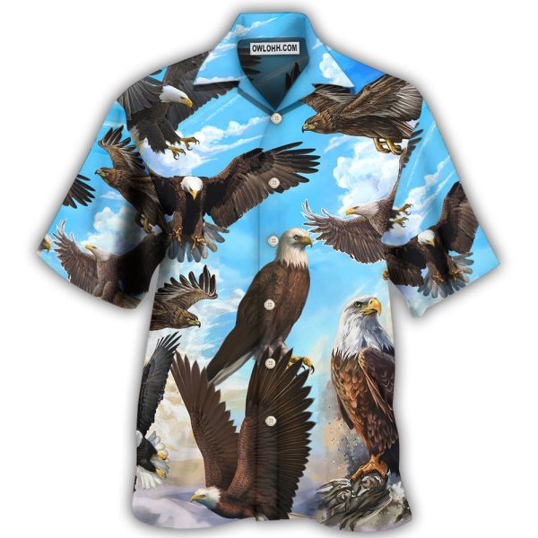 Eagle Flying In The Blue Sky - Hawaiian Shirt Jezsport.com