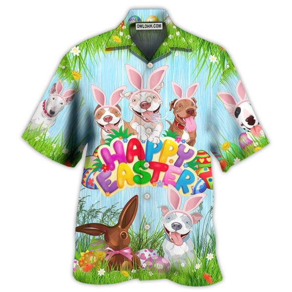 Eatser Happy PitBulls Funny - Hawaiian Shirt Jezsport.com