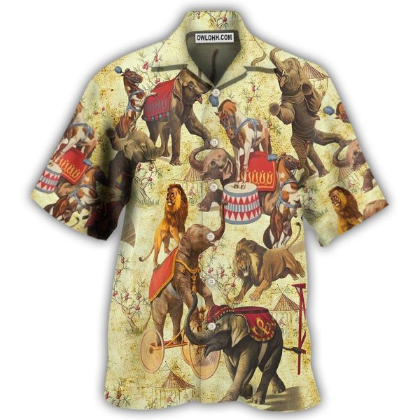 Elephant Circus Show - Hawaiian Shirt Jezsport.com