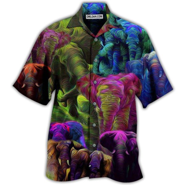 Elephant Colorful Style - Hawaiian Shirt Jezsport.com