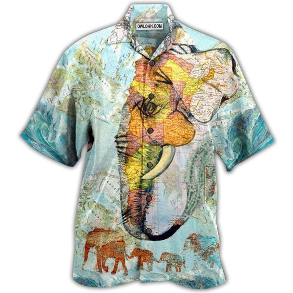 Elephant Map - Hawaiian Shirt Jezsport.com