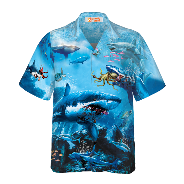 Extreme Dangerous Shark In The Sea Hawaiian Shirt Jezsport.com