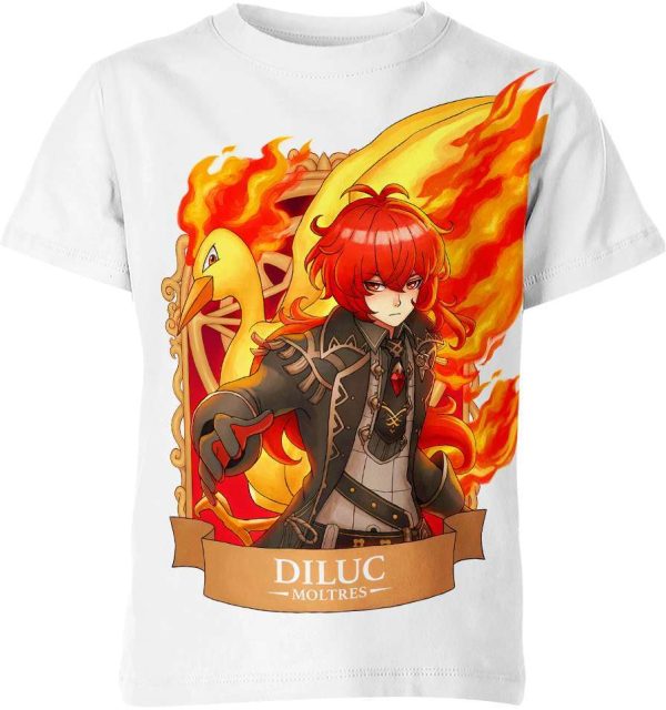 Diluc x Moltres from Genshin Impact and Pokemon Shirt Jezsport.com