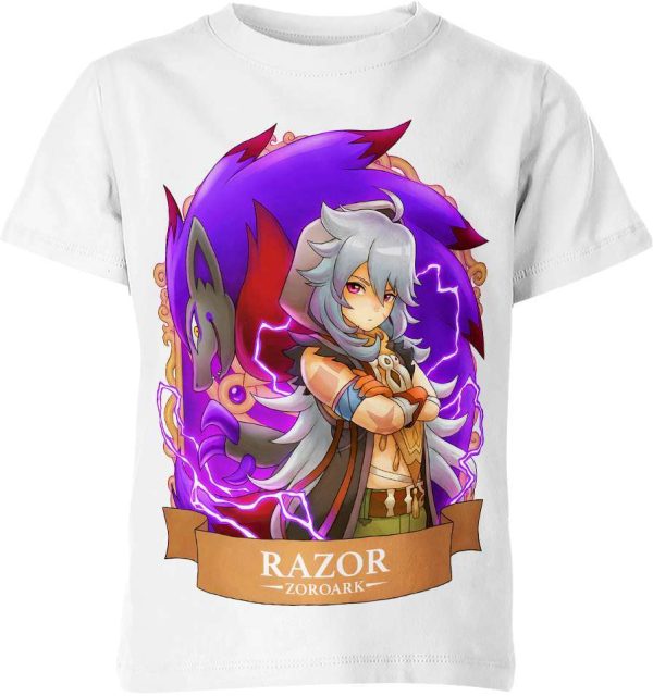 Razor from Genshin Impact and Pokemon Shirt Jezsport.com