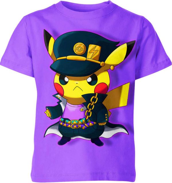 Jotaro Kujo Jojo'S Bizarre Adventure x Pikachu From Pokemon Shirt Jezsport.com