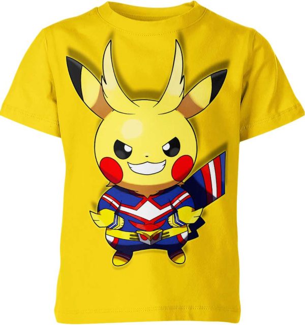 All Might x Pikachu From Pokemon Shirt Jezsport.com