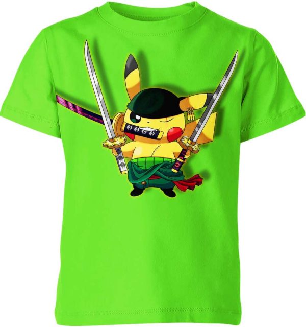 Roronoa Zoro x Pikachu From Pokemon Shirt Jezsport.com