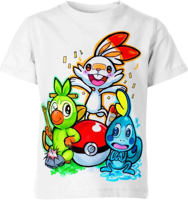 Grookey Scorbunny Sobble From Pokemon Shirt Jezsport.com