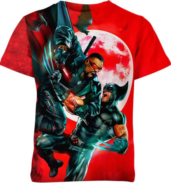 Blade Vampire Vs Wolverine From X-Men Shirt Jezsport.com