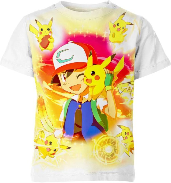 Ash Ketchum And Pikachu From Pokemon Shirt Jezsport.com