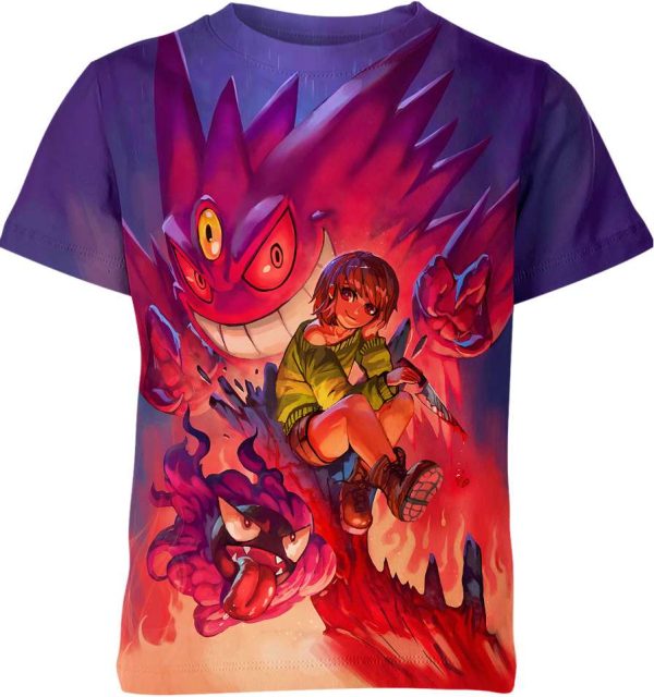 Chara X Megagengar And Gastly From Pokemon Shirt Jezsport.com